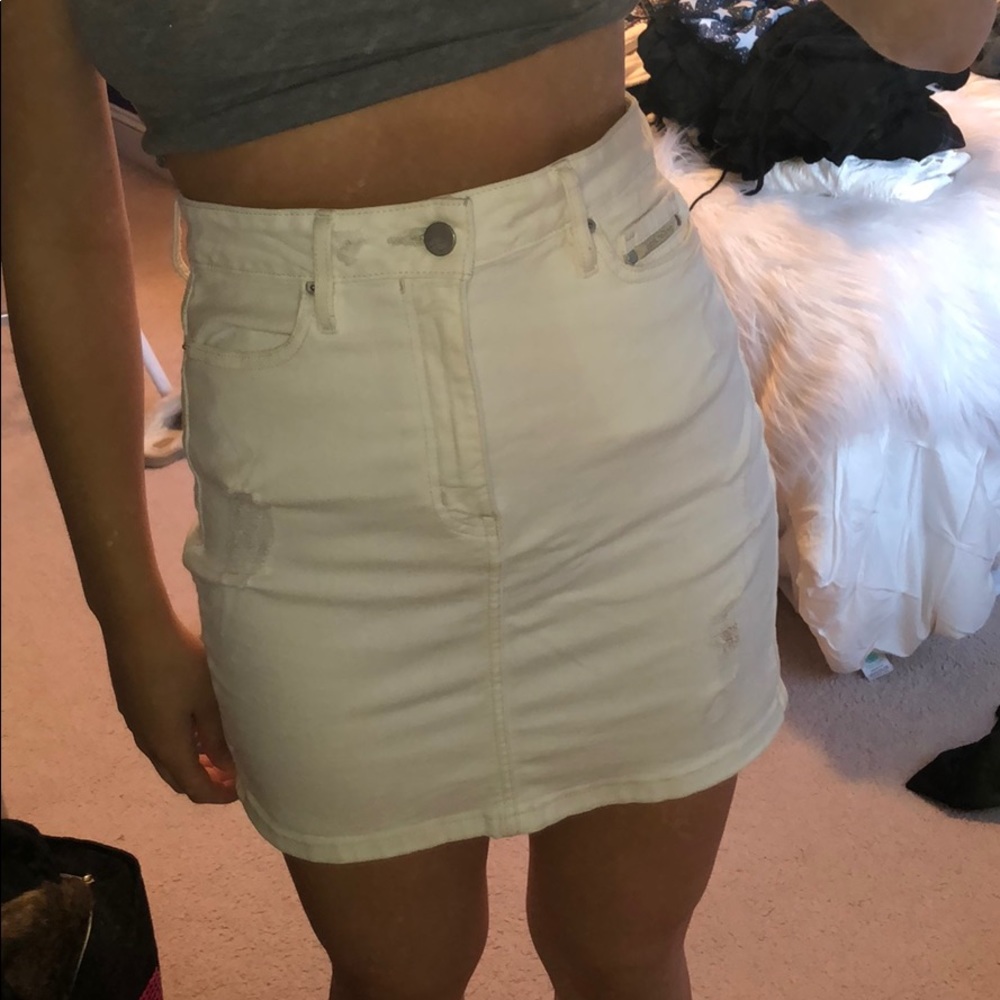 Calvin Klein white denim skirt